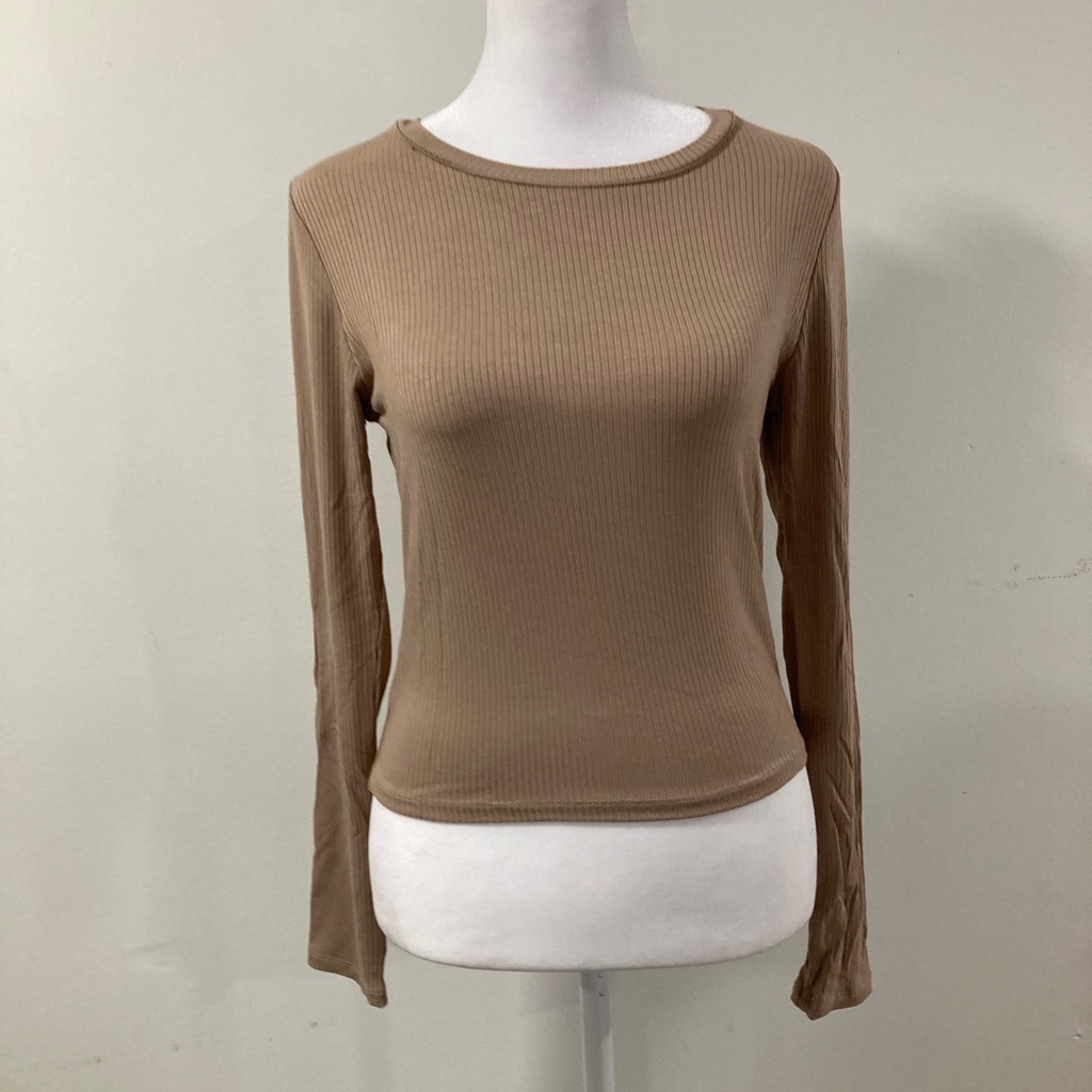 Ribbed Longsleeve Top Basic Underlayer Top
